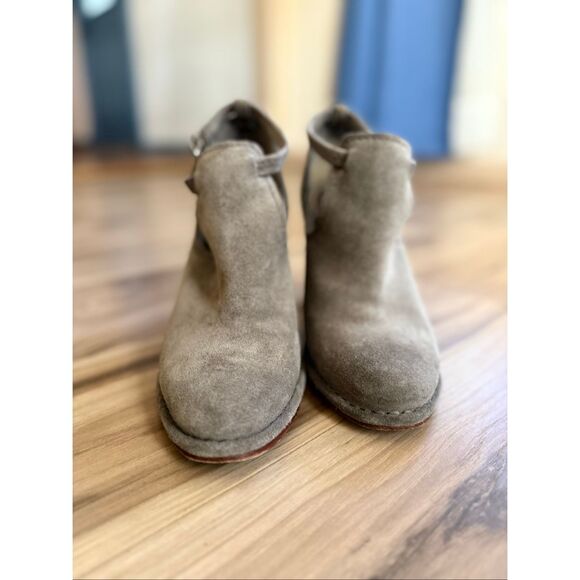 Frye Womens Gray Suede Stacked Block Heel Margaret Shootie Mary Jane Boots Size - Picture 10 of 13